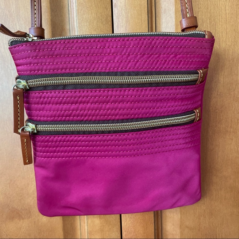 SOLD!!! Dooney and Bourke Pink Microfiber Crossbody